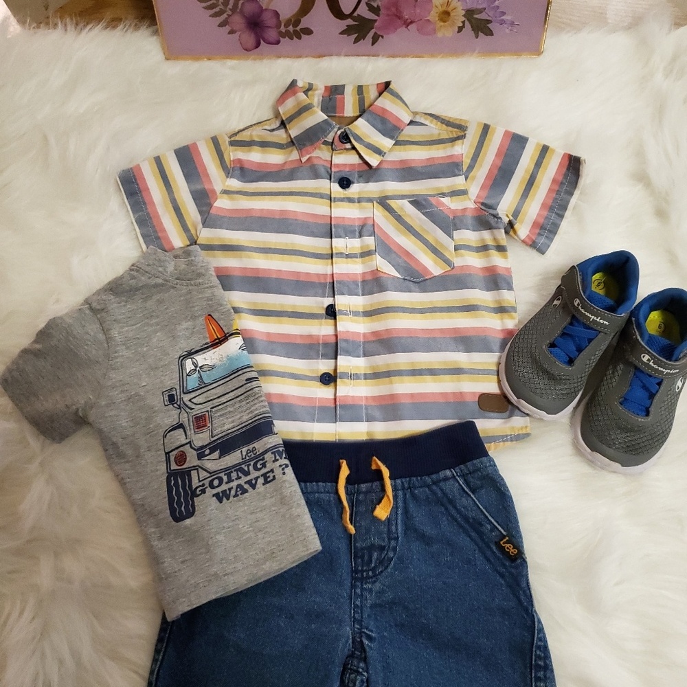 3 piece toddler Lee short set